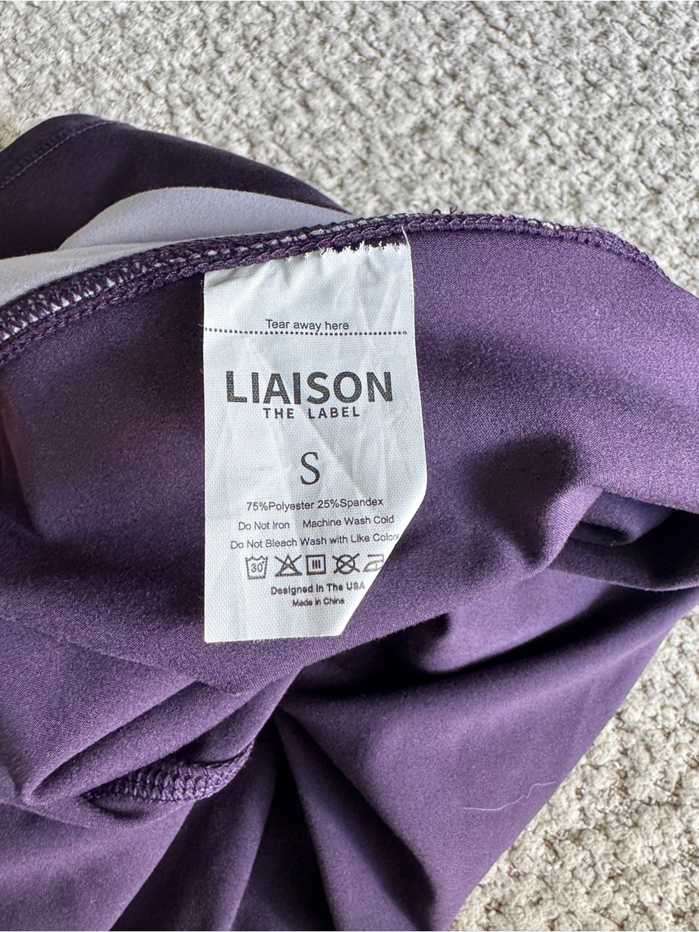 Liaison The Label sculpt shorts purple and lilac v1 stripegate